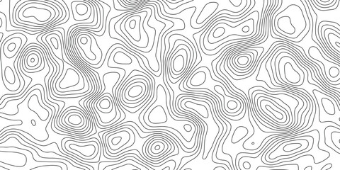 Topographic map patterns white background. Lines topographic contour lines map seamless pattern. Topographic map background geographic line map with seamless ornament design.