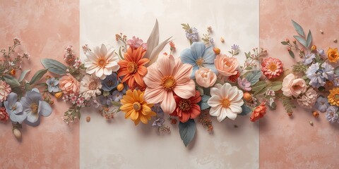 Ideal flower motifs for fabric printing, serving as a textile pattern background