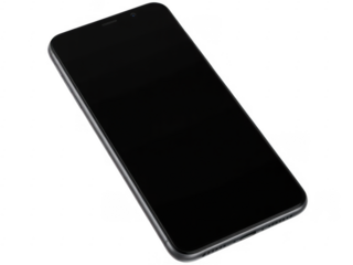Black smartphone with blank screen isolated phone black phone isolated on a transparent background