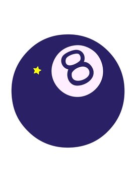 twinkling stars effect animation of tattoo in traditional style of 8 ball