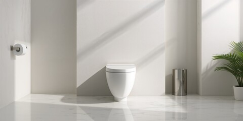 Small white object in the restroom serving as a background for text or layout design, cleanliness and simplicity