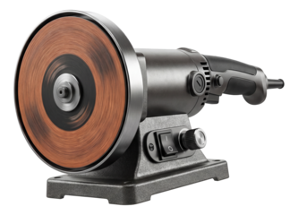 Disc sander with a large rotating disc, perfect for metalworking shops.