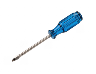 Blue handled screwdriver tool metal isolated on a transparent background