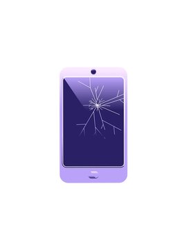 starburst effect animation of cracked screen cell phone graphic