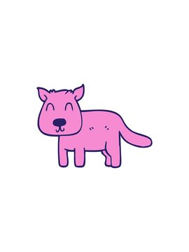 splitting effect animation of cartoon doodle calm dog