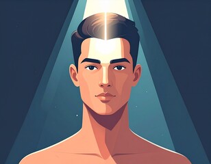 Focus visualized as a single beam of light