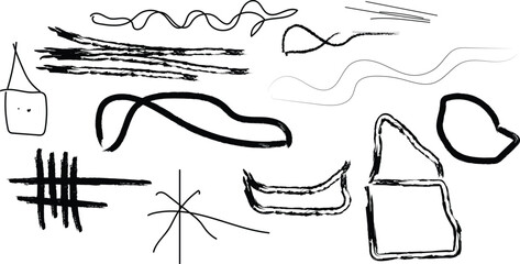 Fototapeta premium Abstract scribbles and doodles on a white background,