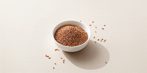 Bowl of flaxseeds, highlighting their use as a high-fiber plant-based dietary addition, International Vegetarian Week