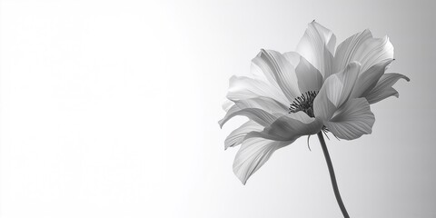 Fototapeta premium Monochrome flower pattern, designed for editorial header backgrounds