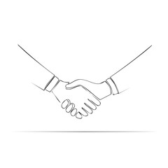 Fototapeta premium Handshake continuous line drawing business deal minimal design concept of collaboration cooperation agreement contract