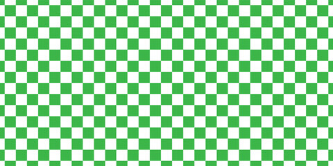 Fototapeta premium Green white checkered seamless background. Green white graphic resource checkered pattern vector ilustartion