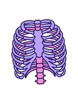 spinning motion animation of iconic tattoo style image of a rib cage