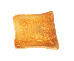 Slice of toasted bread isolated on white
