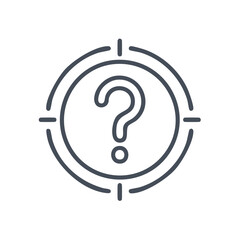 Question mark target icon representing uncertainty or seeking solutions