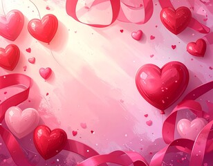 背景素材・ハート・ピンク(AI生成画像)