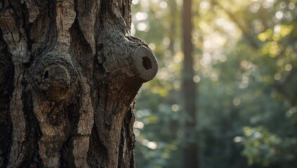 Obraz premium Close-up of tree bark and branches highlighting textured surface for environmental awareness