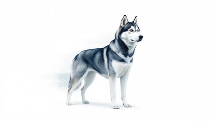Siberian husky with distinctive coat and markings, used as a breed reference in pet catalogs