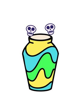 spinning skulls animation of traditional brazilian samba drum instrument