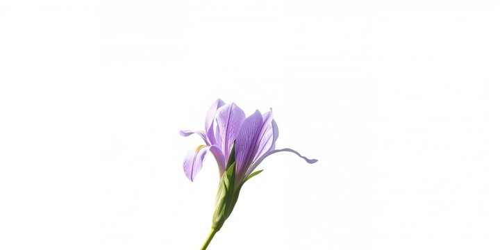 Single Pachyrhizus erosus flower on white backdrop, suitable for botanical research and educational displays