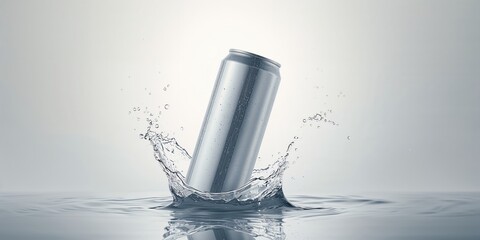 Tall, slender soda can in a minimalist setting packaging design