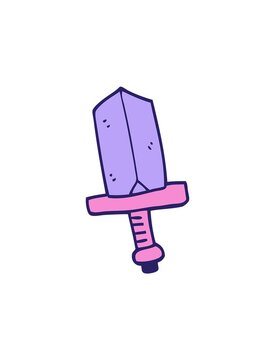 attention grabbing animation of cartoon doodle jeweled dagger