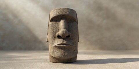 Traditional Moai mask used in cultural ceremonies, heritage preservation