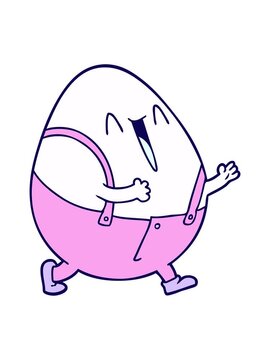 neon light effect animation of humpty dumpty cartoon egg man