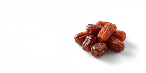 Obraz premium Ripe date fruits hanging from a palm tree, illustrating tropical fruit cultivation