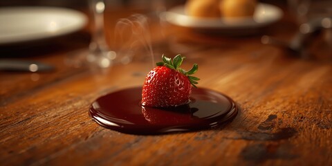Fresh strawberries dipped in chocolate, indulgent treat, romantic celebration,