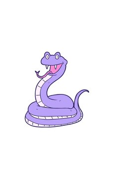 horizontally vibrating animation of cartoon happy snake