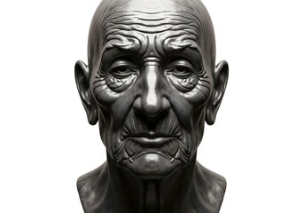 Hyper-realistic portrait of an elderly man with deep wrinkles and intense expression, highlighting aging, life experience, human emotion, realism, character depth, and the beauty of time-worn faces 