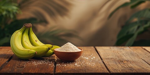 Unripe green bananas processed into resistant flour for digestive benefits, prebiotic food, World Gut Health Day