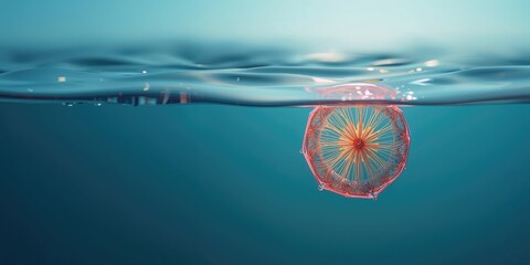 Close-up of live freshwater microalgae Pinnularia sp. with focus on cell morphology for scientific analysis