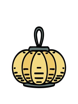 stretching up animation of hanging lantern traditionally crafted in japanese style