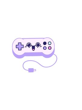 horizontally vibrating animation of cartoon of a game controller