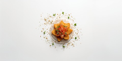 Keropok Lekor deep-fried strips on a plain background, emphasizing snack texture and preparation process