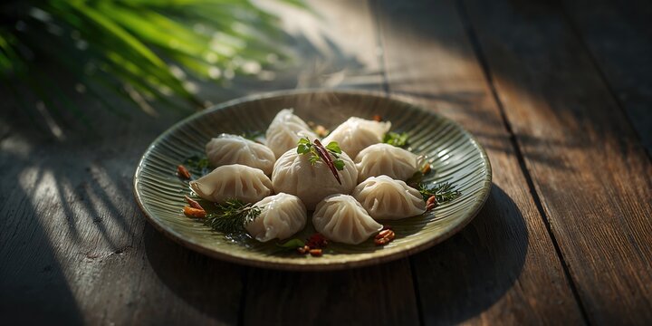Rice dumpling wrapped in daun palas leaves, cultural cuisine during celebrations