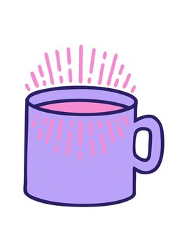 jiggle motion animation of iconic tattoo style icon of cup of coffee