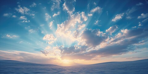 Winter sky with clouds, seasonal atmospheric layer for visual composition