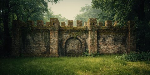 A historic stone structure complemented by persistent plant growth, highlighting durability in architecture