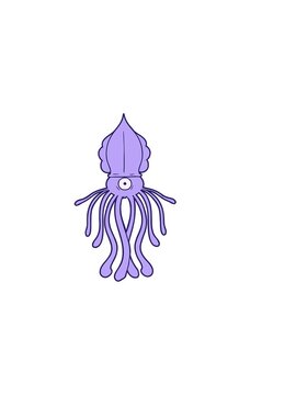 horizontally vibrating animation of cartoon squid