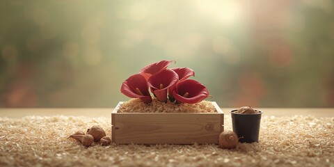 Calla or Zantedeschia tubers kept in sawdust for winter storage, highlighting preservation techniques and seasonal care