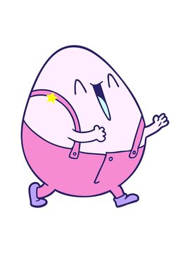 twinkling stars effect animation of humpty dumpty cartoon egg man