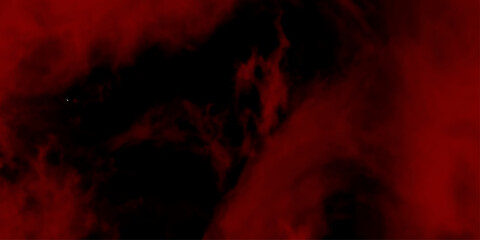 Abstract red misty fog on isolated black background. Smoke stage studio. Red steam on a black background. Dark texture of hot red and orange smoke flames with energy light explosion motion. 