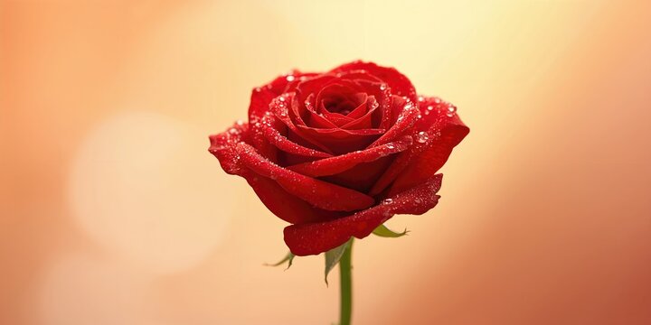 Fototapeta Isolated red flower on white background, suitable for text overlay design, floral motif background, World Environment Day