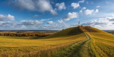 View of the Holy Hill in Mikulov landscape features for geographic study