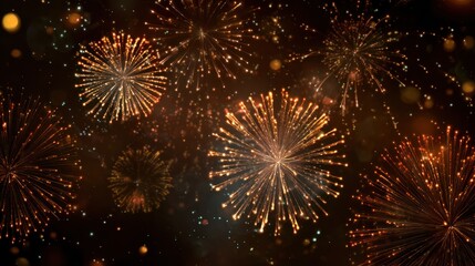 Fireworks loop background for 2026 New Year celebration with glowing night sky