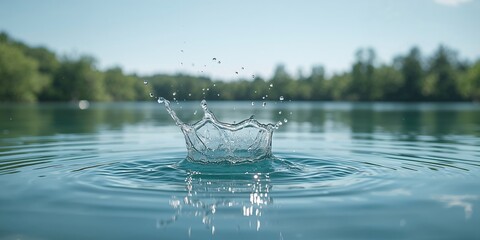 Rippled water surface with dynamic splash patterns, used as a background for layout or text placement