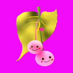 Emoji couple valentine vector design. Emojis 3d lovers concept with hearts elements for valentines anniversary celebration emoticon characters .valentine's day lovers greeting. Vector illustration