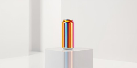 A vibrant aluminum storage vessel placed on a flat surface, highlighting material strength and utility